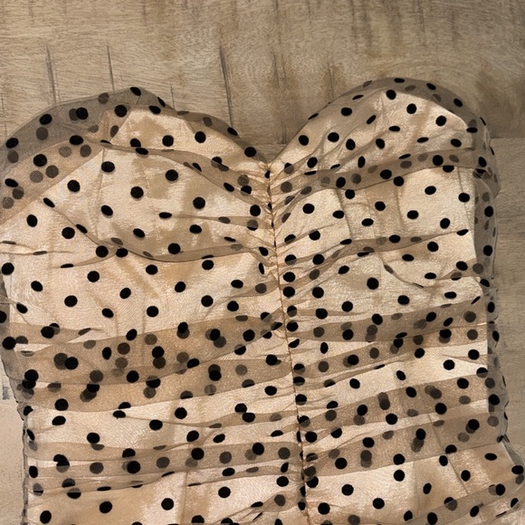 MAJORELLE Black & Tan Polkadot Corset Dress Medium - Picture 4 of 8